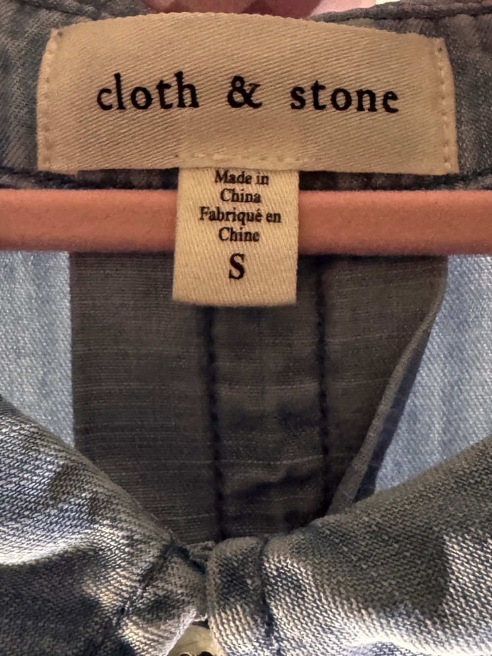 Cloth & Stone Soft 100% Tencel Blue Short Sleeve Button Down Shirt Small - Picture 5 of 9